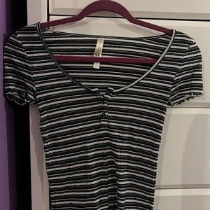 Half button down T-shirt